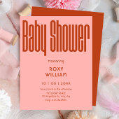Modern Retro baby shower Kaart