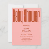 Modern Retro baby shower Kaart (Voorkant)