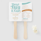 Modern Retro Beachy Color Program Handwaaier (Voorkant en achterkant)