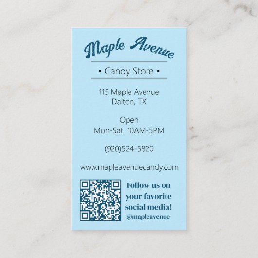 Modern Retro Blauw Kleurrijk Snoep Visitekaartje (Achterkant)