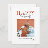 Modern Retro Bright kleurrijk rood Oranje hond mam Feestdagenkaart (Voorkant / Achterkant)