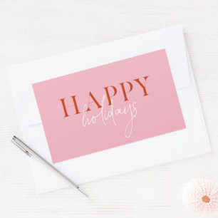 Modern Retro Bright kleurrijke roze Script Holiday Rechthoekige Sticker