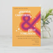 Modern retro bruiloft uitnodiging ontwerp (Staand voorkant)