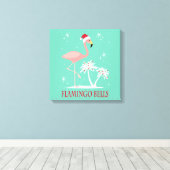 MODERN RETRO CHRISTMAS FLAMINGO CANVAS AFDRUK (Insitu (Houten vloer))