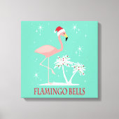 MODERN RETRO CHRISTMAS FLAMINGO CANVAS AFDRUK (Voorkant)