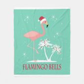 MODERN  RETRO CHRISTMAS FLAMINGO FLEECE DEKEN (Voorkant)