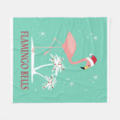 MODERN  RETRO CHRISTMAS FLAMINGO FLEECE DEKEN (Voorkant (Horizontaal))