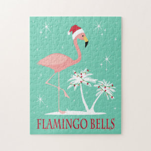 MODERN RETRO CHRISTMAS FLAMINGO LEGPUZZEL
