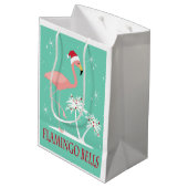 MODERN RETRO CHRISTMAS FLAMINGO MEDIUM CADEAUZAKJE (Achterkant Gekanteld)