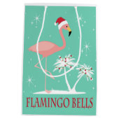 MODERN RETRO CHRISTMAS FLAMINGO MEDIUM CADEAUZAKJE (Achterkant)