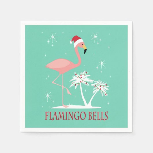 MODERN RETRO CHRISTMAS FLAMINGO SERVET (Voorkant)