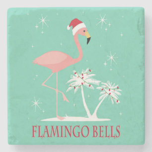 MODERN RETRO CHRISTMAS FLAMINGO STENEN ONDERZETTER