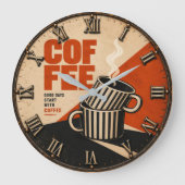 Modern Retro Coffee Grote Klok (Voorkant)