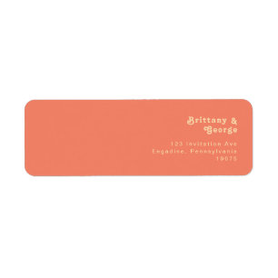 Modern Retro Coral Return Address Label