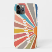 Modern Retro Custom Name Fun  Rainbow Case-Mate iPhone Case (Achterkant)