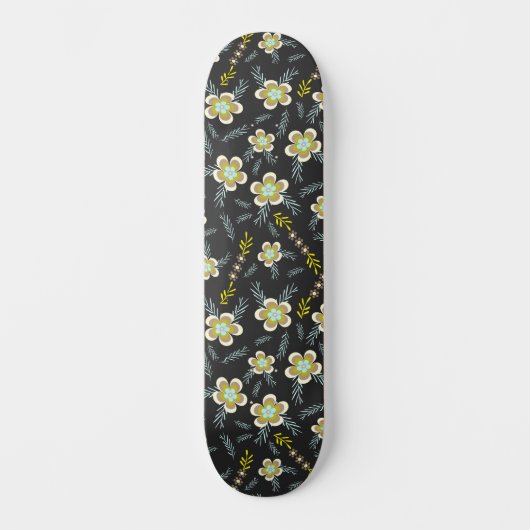 Modern Retro Cute Floral Girls Skateboard (Voorkant)