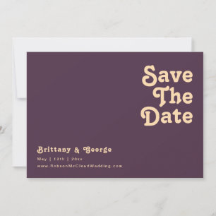 Modern Retro   Donker Paars horizontaal Save The Date