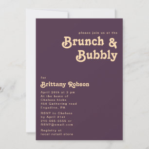 Modern Retro   Donkere Paarse Brunch en Bubble Kaart