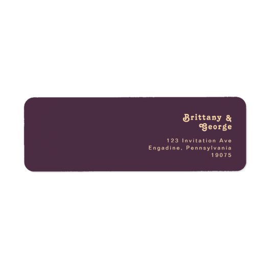 Modern Retro | Donkere Paarse retouradreslabel Etiket (Voorkant)