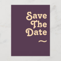 Modern Retro | Donkerpaars Save The Date
