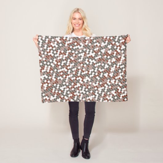 Modern retro dots pattern fleece deken (In situ)