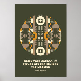 Modern Retro Earth Tone Geometric Poster