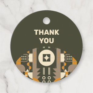 Modern Retro Earth Tone Geometric Price Label