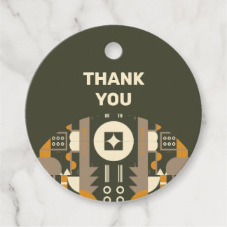 Modern Retro Earth Tone Geometric Price Label