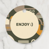 Modern Retro Earth Tone Geometric Price Label (Achterkant)