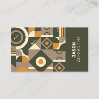 Modern Retro Earth Tone Geometric Visitekaartje
