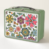 Modern Retro Floral Drawing Seamless Pattern Art (Voorkant)