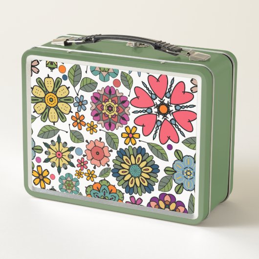 Modern Retro Floral Drawing Seamless Pattern Art (Achterkant)