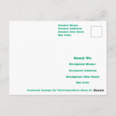 Modern Retro Floral Drawing Seamless Pattern Art Briefkaart (Achterkant)