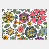 Modern Retro Floral Drawing Seamless Pattern Art Inpakpapier Vel (Voorkant 2)