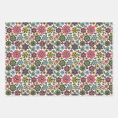 Modern Retro Floral Drawing Seamless Pattern Art Inpakpapier Vel (Voorkant)