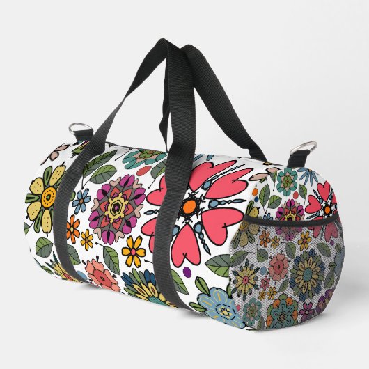 Modern Retro Floral Drawing Seamless Pattern Art  Plunjezak (Rechterhoek)