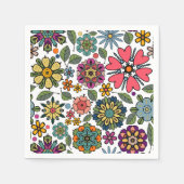 Modern Retro Floral Drawing Seamless Pattern Art Servet (Voorkant)