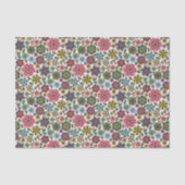 Modern Retro Floral Drawing Seamless Pattern Art Tissuepapier (Voorkant)