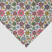 Modern Retro Floral Drawing Seamless Pattern Art Tissuepapier (Detail)
