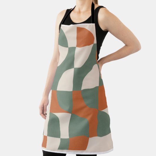 Modern Retro Geometric Apron Schort (Insitu)