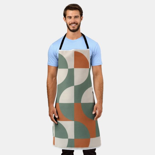 Modern Retro Geometric Apron Schort (Gedragen)