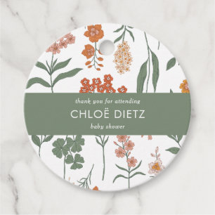 Modern Retro Groovy Baby shower Hartelijk dank Bedankjes Labels