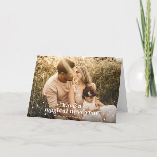 Modern Retro heeft een magische nieuwjaarsfoto Kaart