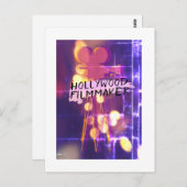 Modern Retro Hollywood Filmmaker in het Roze Briefkaart (Voorkant / Achterkant)
