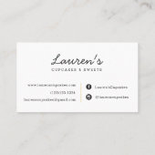 Modern Retro Home Bakery Logo Cupcakes Sweets Cafe Visitekaartje (Achterkant)