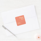 Modern Retro | Koraal Dank je weddenschap Vierkante Sticker (Envelop)
