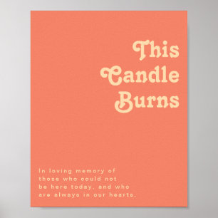 Modern Retro Koraal Dit kaars brandt Poster