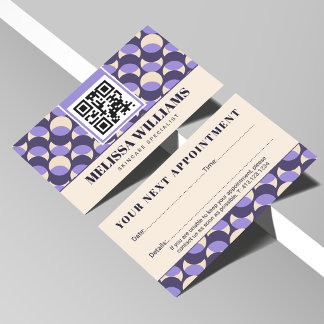Modern Retro Lavender Geometric  Afsprakenkaartje
