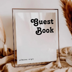 Modern Retro Lettering Guest Book Sign Poster
