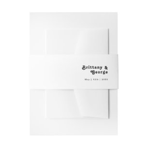 Modern Retro Lettering Invitation Belly Band Uitnodigingen Wikkel